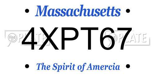 4XPT67 Massachusetts License Plate