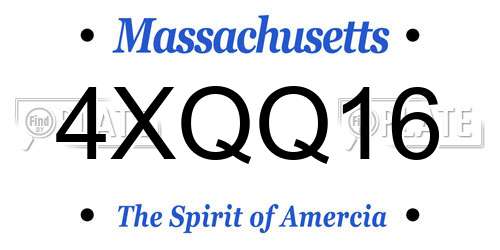 4XQQ16 Massachusetts License Plate