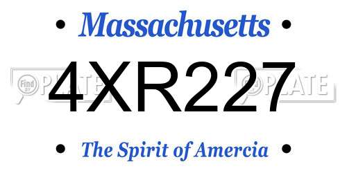 4XR227 Massachusetts License Plate
