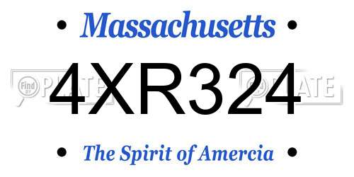 4XR324 Massachusetts License Plate