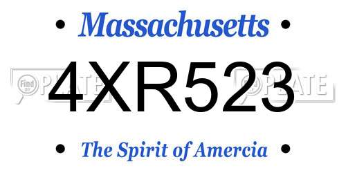 4XR523 Massachusetts License Plate