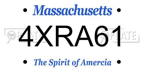 4XRA61 Massachusetts License Plate