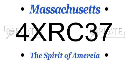 4XRC37 Massachusetts License Plate