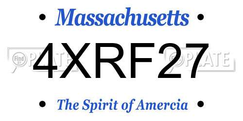 4XRF27 Massachusetts License Plate