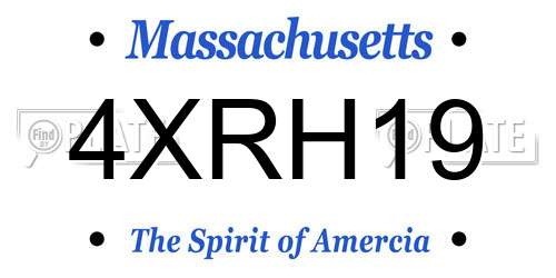 4XRH19 Massachusetts License Plate