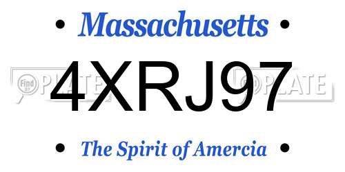 4XRJ97 Massachusetts License Plate