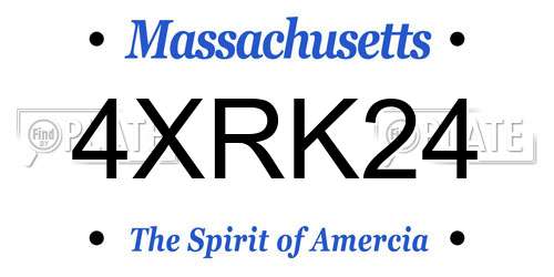 4XRK24 Massachusetts License Plate