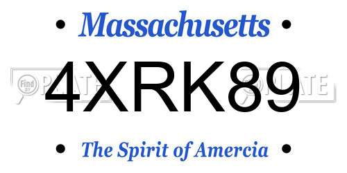 4XRK89 Massachusetts License Plate
