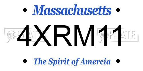 4XRM11 Massachusetts License Plate