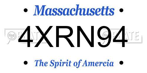 4XRN94 Massachusetts License Plate