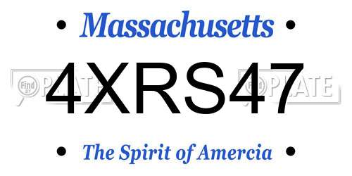 4XRS47 Massachusetts License Plate