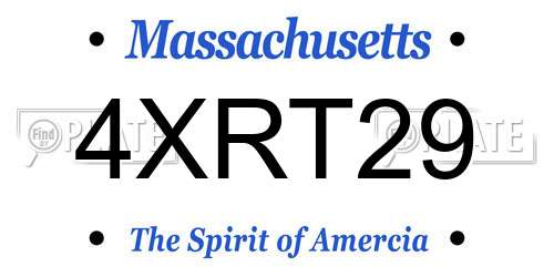 4XRT29 Massachusetts License Plate