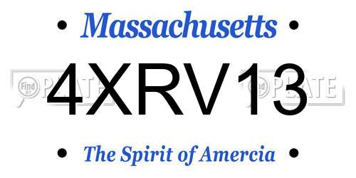 4XRV13 Massachusetts License Plate