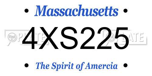 4XS225 Massachusetts License Plate