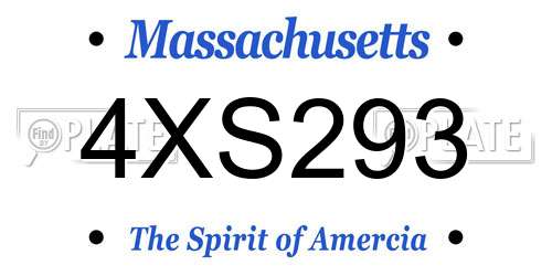4XS293 Massachusetts License Plate