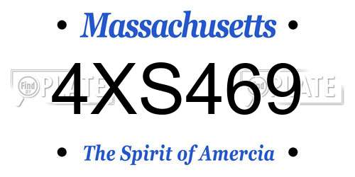 4XS469 Massachusetts License Plate