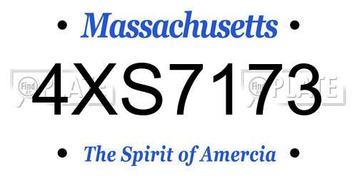 4XS7173 Massachusetts License Plate