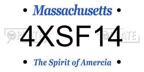 4XSF14 Massachusetts License Plate