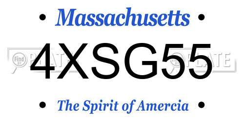 4XSG55 Massachusetts License Plate