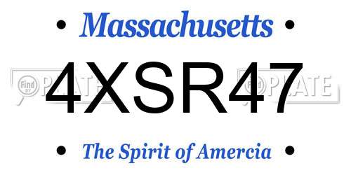4XSR47 Massachusetts License Plate