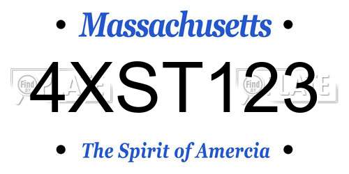 4XST123 Massachusetts License Plate