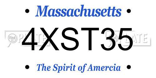 4XST35 Massachusetts License Plate