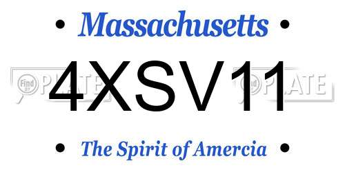 4XSV11 Massachusetts License Plate