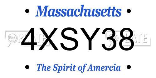4XSY38 Massachusetts License Plate