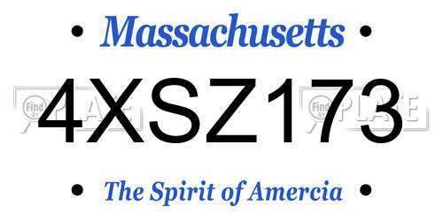 4XSZ173 Massachusetts License Plate