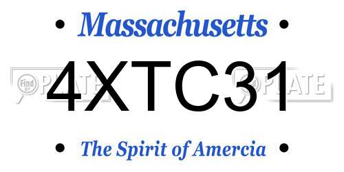 4XTC31 Massachusetts License Plate