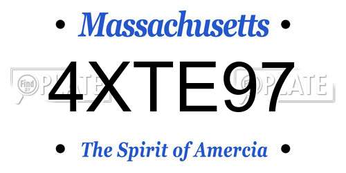 4XTE97 Massachusetts License Plate