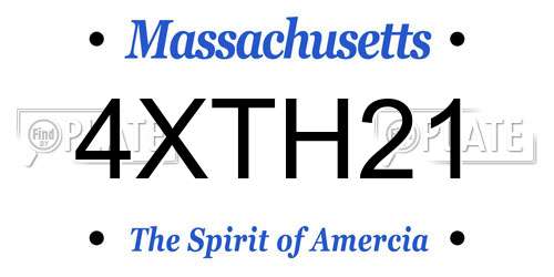 4XTH21 Massachusetts License Plate