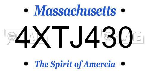 4XTJ430 Massachusetts License Plate