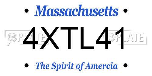 4XTL41 Massachusetts License Plate