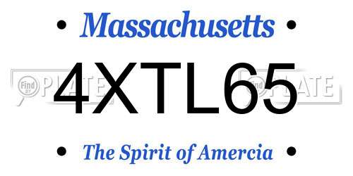 4XTL65 Massachusetts License Plate