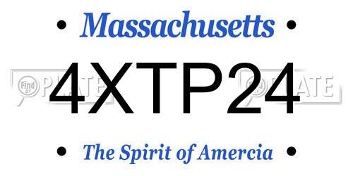 4XTP24 Massachusetts License Plate
