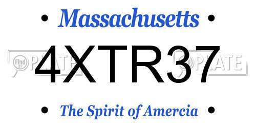 4XTR37 Massachusetts License Plate