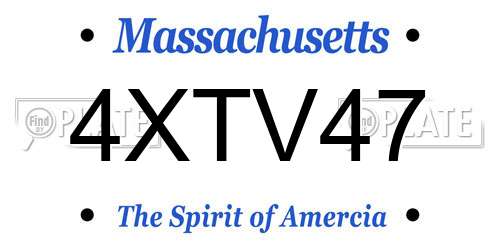 4XTV47 Massachusetts License Plate