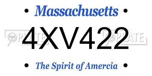 4XV422 Massachusetts License Plate