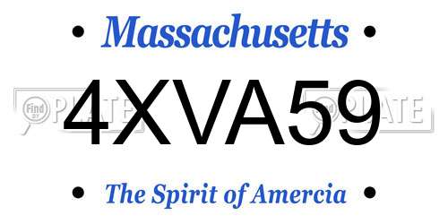 4XVA59 Massachusetts License Plate