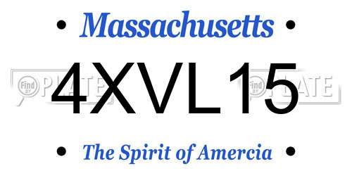 4XVL15 Massachusetts License Plate