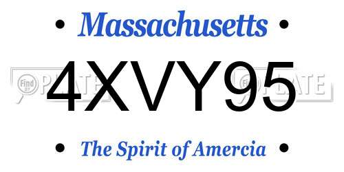 4XVY95 Massachusetts License Plate