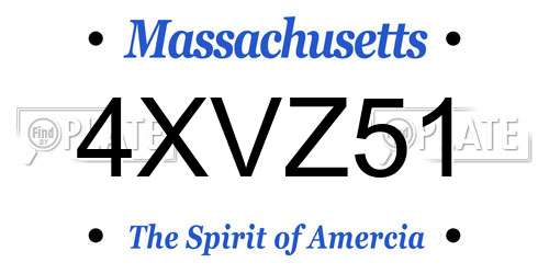 4XVZ51 Massachusetts License Plate