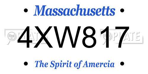 4XW817 Massachusetts License Plate