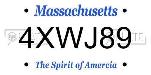 4XWJ89 Massachusetts License Plate
