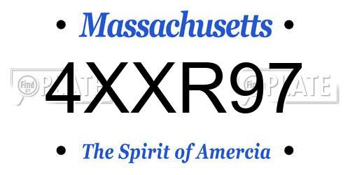 4XXR97 Massachusetts License Plate