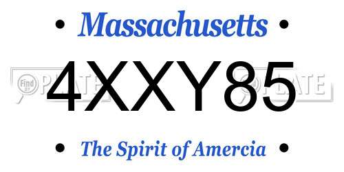 4XXY85 Massachusetts License Plate