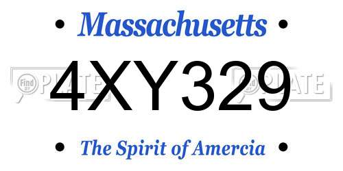 4XY329 Massachusetts License Plate