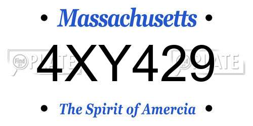 4XY429 Massachusetts License Plate