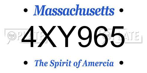 4XY965 Massachusetts License Plate